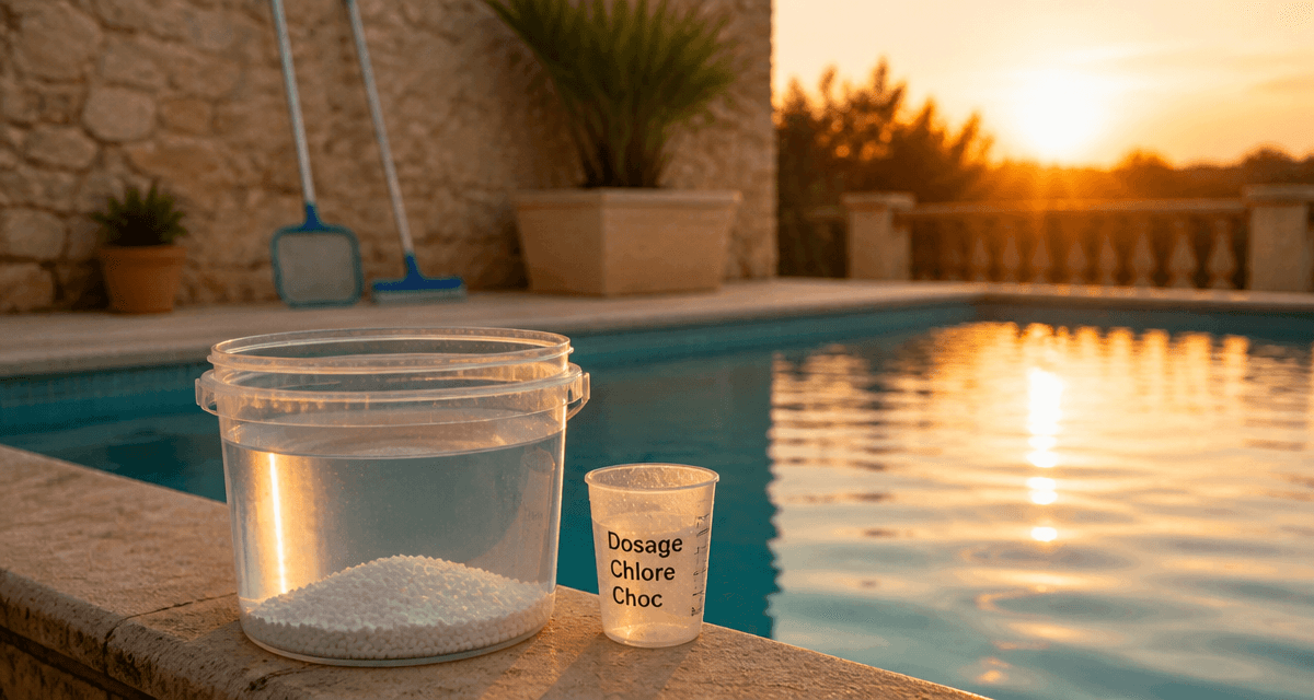 Dosage chlore choc piscine par m3 au bord de la piscine