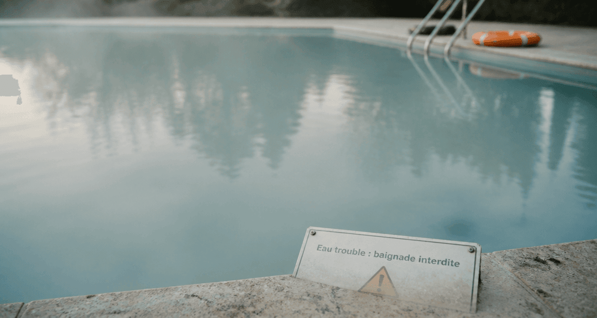 eau piscine laiteuse peut on se baigner, bassin trouble, baignade interdite