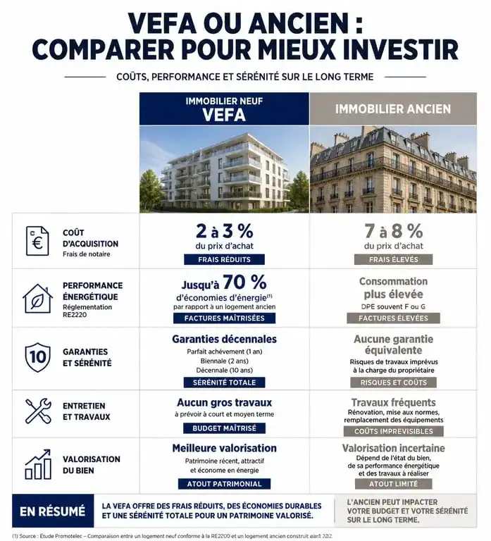 Comparatif des avantages financiers et énergétiques entre un achat en VEFA et dans l'ancien
