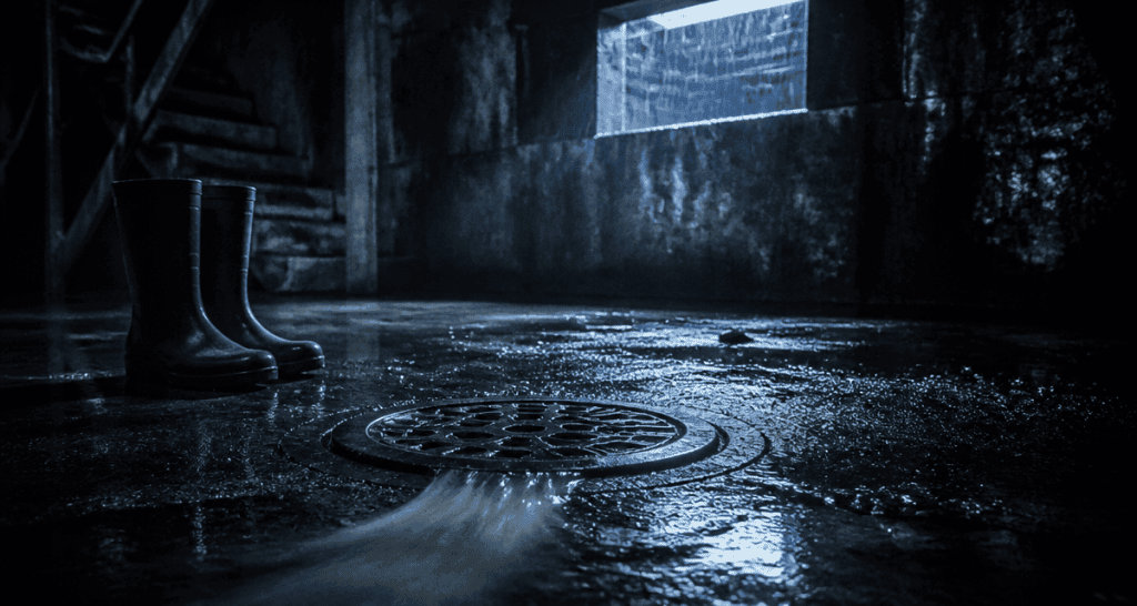 Forte pluie eau qui remonte sous-sol