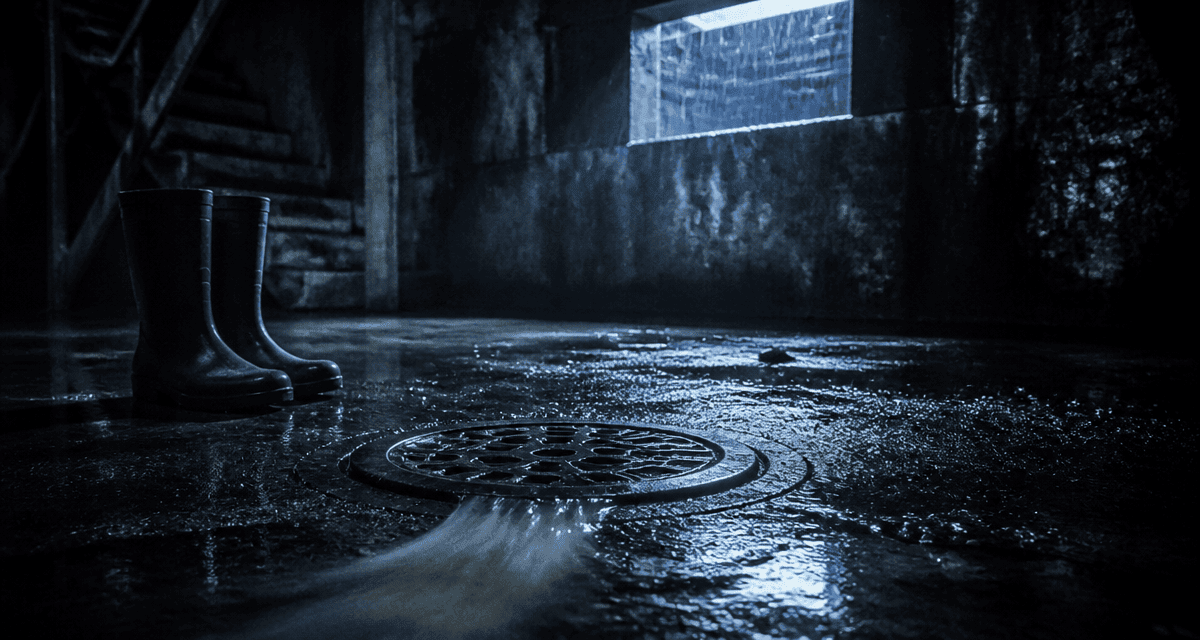 Forte pluie eau qui remonte sous-sol