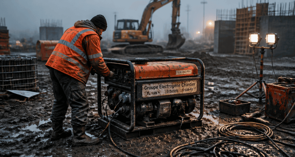 groupe electrogene chantier sur site