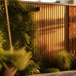 idee pour cacher un mur exterieur avec plantes bois et metal