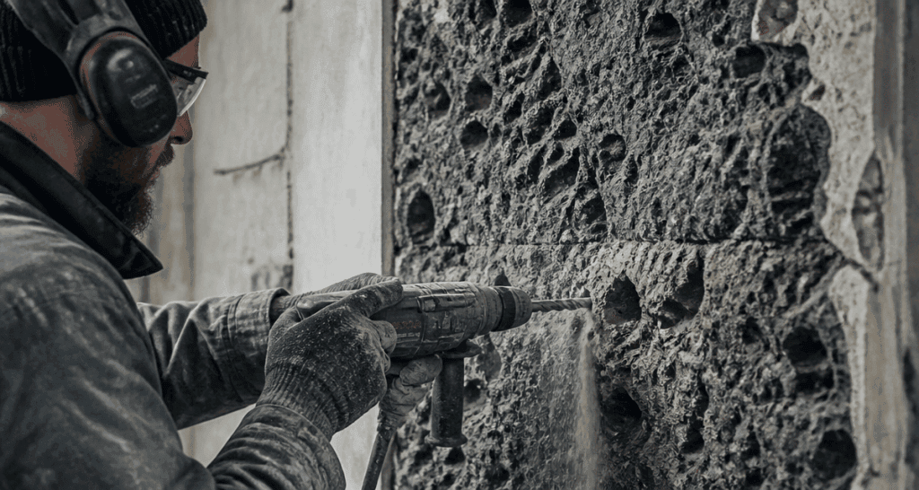 artisan perce machefer mur rénovation