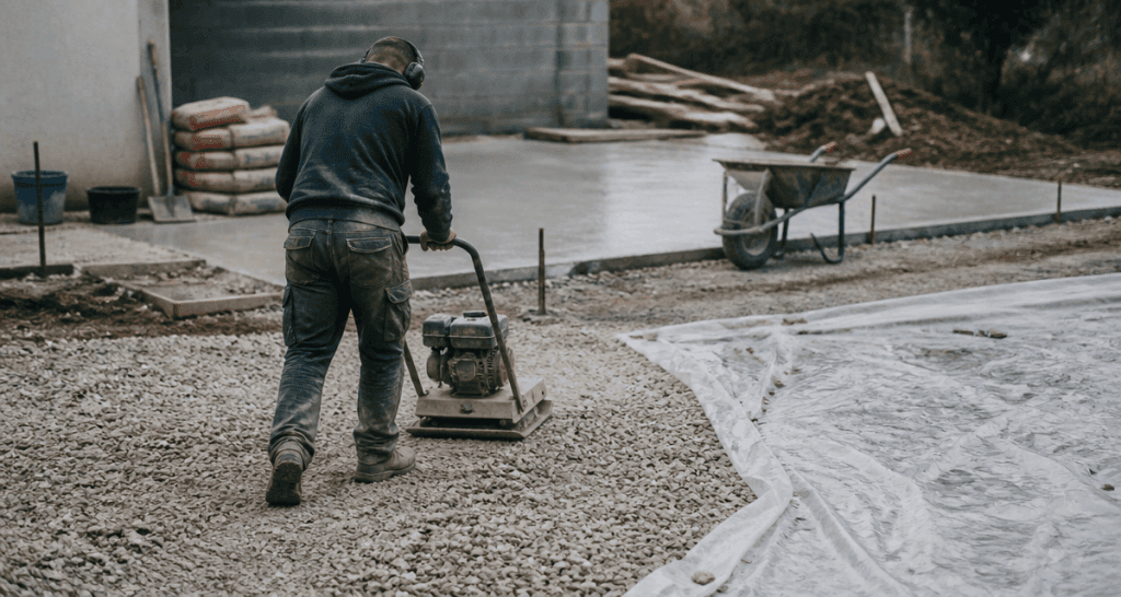 peut-on couler une dalle béton directement sur la terre ouvrier chantier
