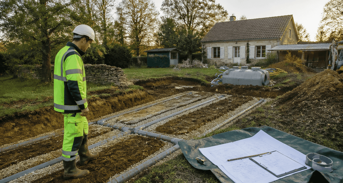 prix épandage fosse septique tranchées technicien