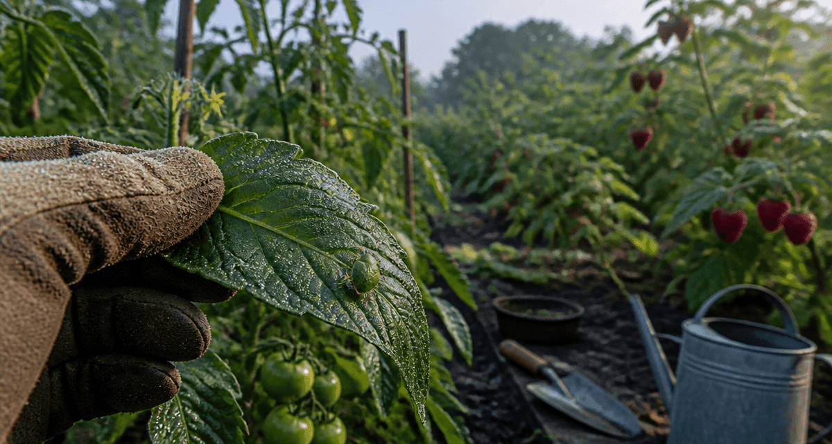Punaise de jardin sur tomate au potager