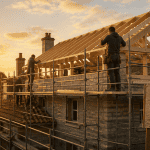 Rehausser toiture maison chantier échafaudages