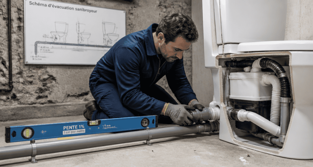 schema evacuation sanibroyeur tuyau pvc wc