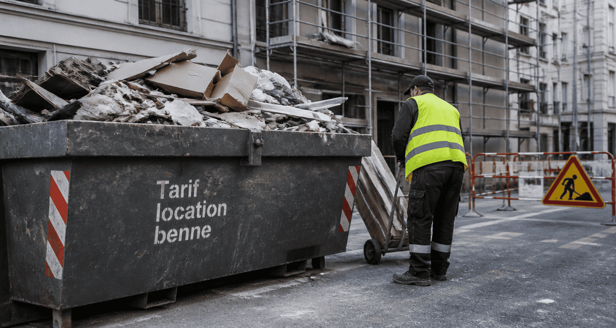 tarif location benne tout venant sur chantier urbain