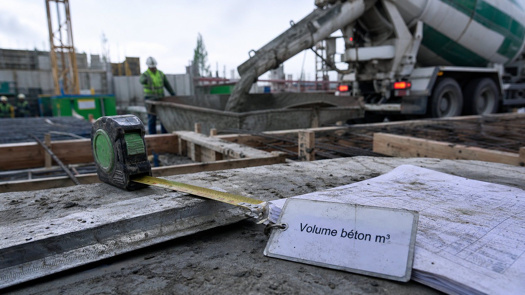Calcul m3 beton pour estimer le volume de béton sur chantier