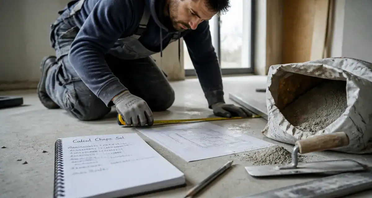 calcul pour une chape artisan mesure outils