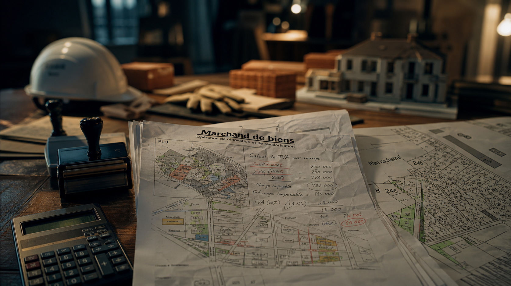 Formation marchand de bien : dossier et plan cadastral pour calculs TVA sur marge