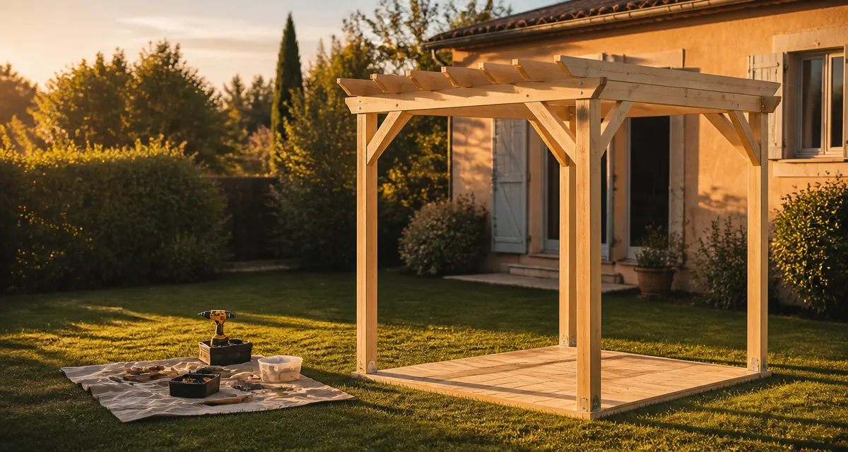 pergola démontable sans autorisation sur pelouse