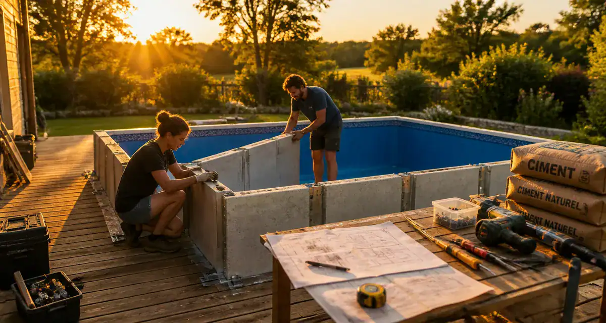 Piscine clic en kit montage terrasse