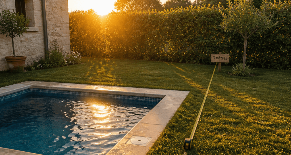 piscine moins de 10m2 distance voisin mesure clôture