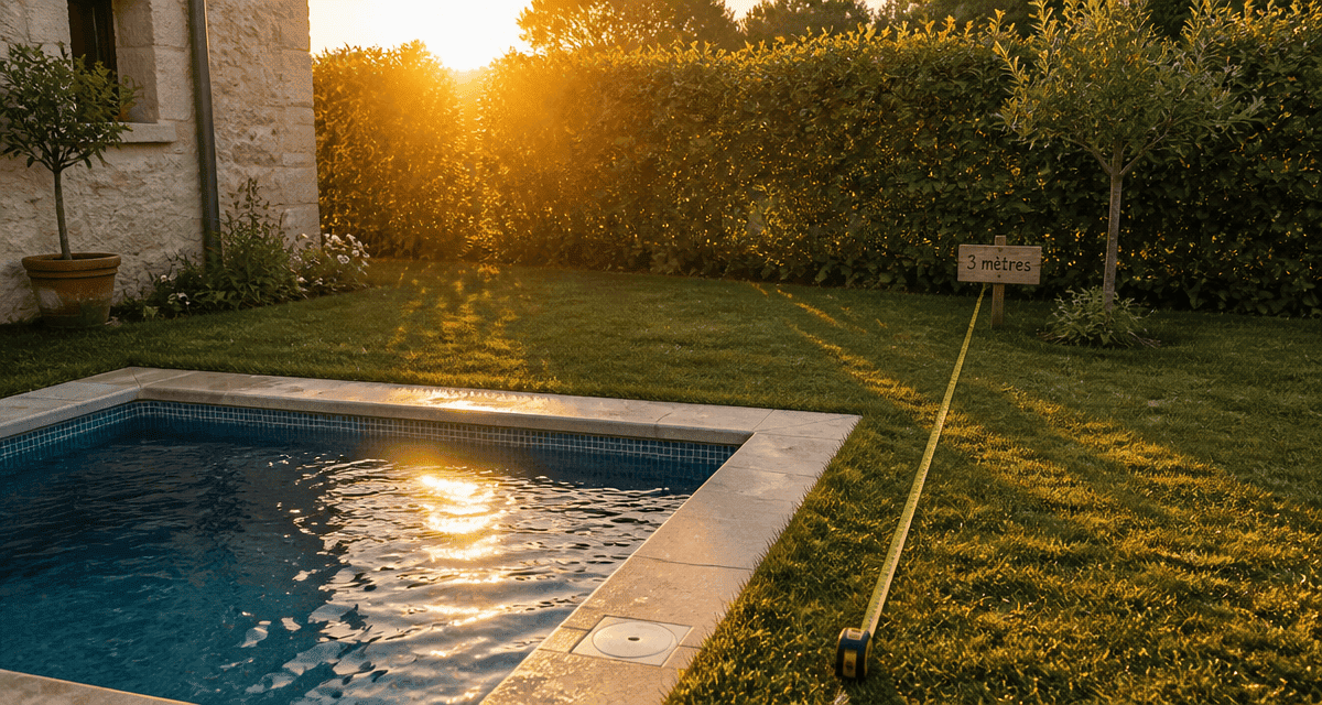 piscine moins de 10m2 distance voisin mesure clôture