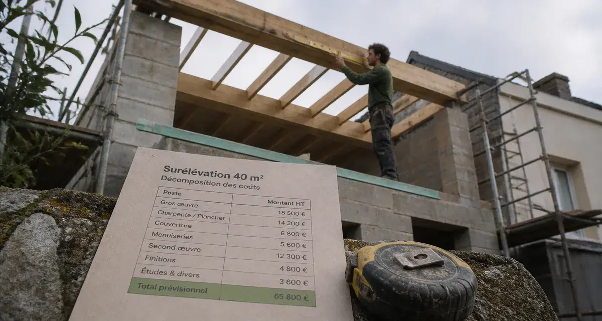 Prix surélévation maison 40m2 : chantier et budget