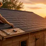 Pose shingle toiture abri jardin