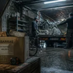 Tarif pour débarrasser une cave : techniciens chargent des objets dans un camion-benne