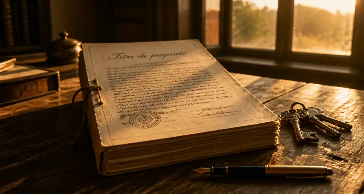 titre de propriété maison avec clés et stylo
