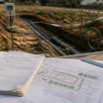 Viabilisation terrain EDF+eau+tel : plans de raccordement eau, électricité et téléphone