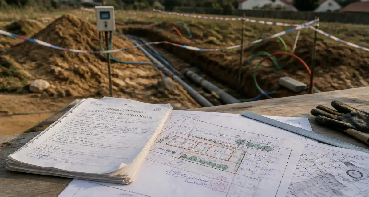 Viabilisation terrain EDF+eau+tel : plans de raccordement eau, électricité et téléphone