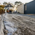 Allée carrossable pas chere : gravier sur fondation et géotextile