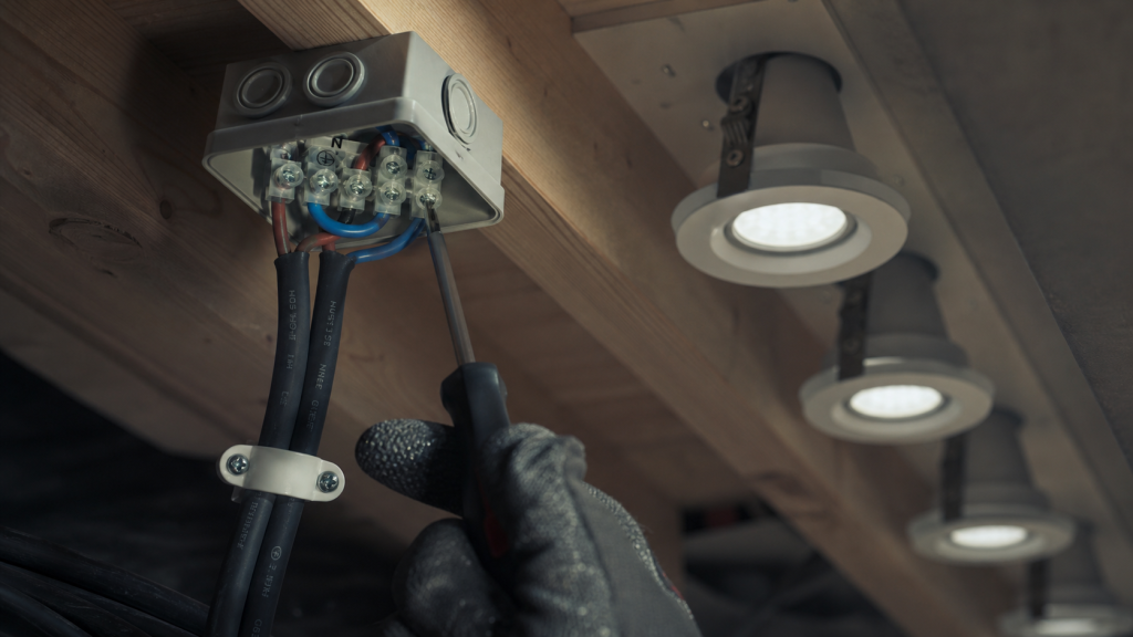 Branchement spot en parallèle : boîte de dérivation et connecteurs de spots LED