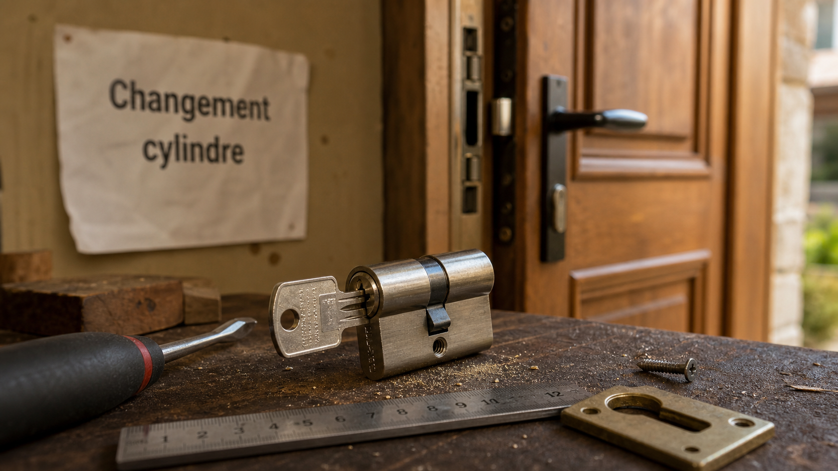 Changer serrure porte d'entrée : mesurer le cylindre de serrure
