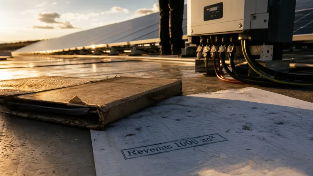 Combien rapporte 1000 m2 de panneau solaire : toiture industrielle de panneaux et revenus solaires