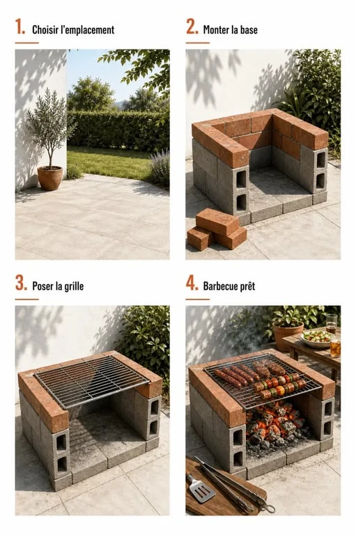 Faire un barbecue maison : illustration pas à pas de la construction d’un barbecue extérieur simple