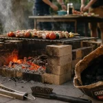 Faire un barbecue maison : grille au-dessus des braises