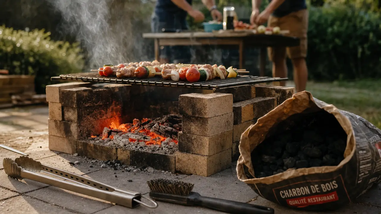 Faire un barbecue maison : grille au-dessus des braises