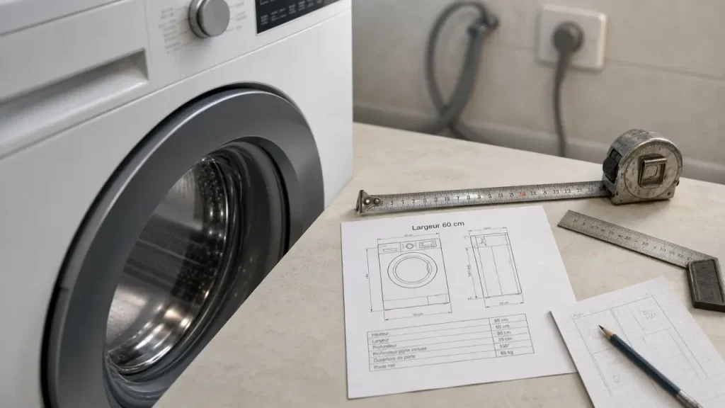Largeur machine à laver (40, 60 ou 70 cm) selon la pièce