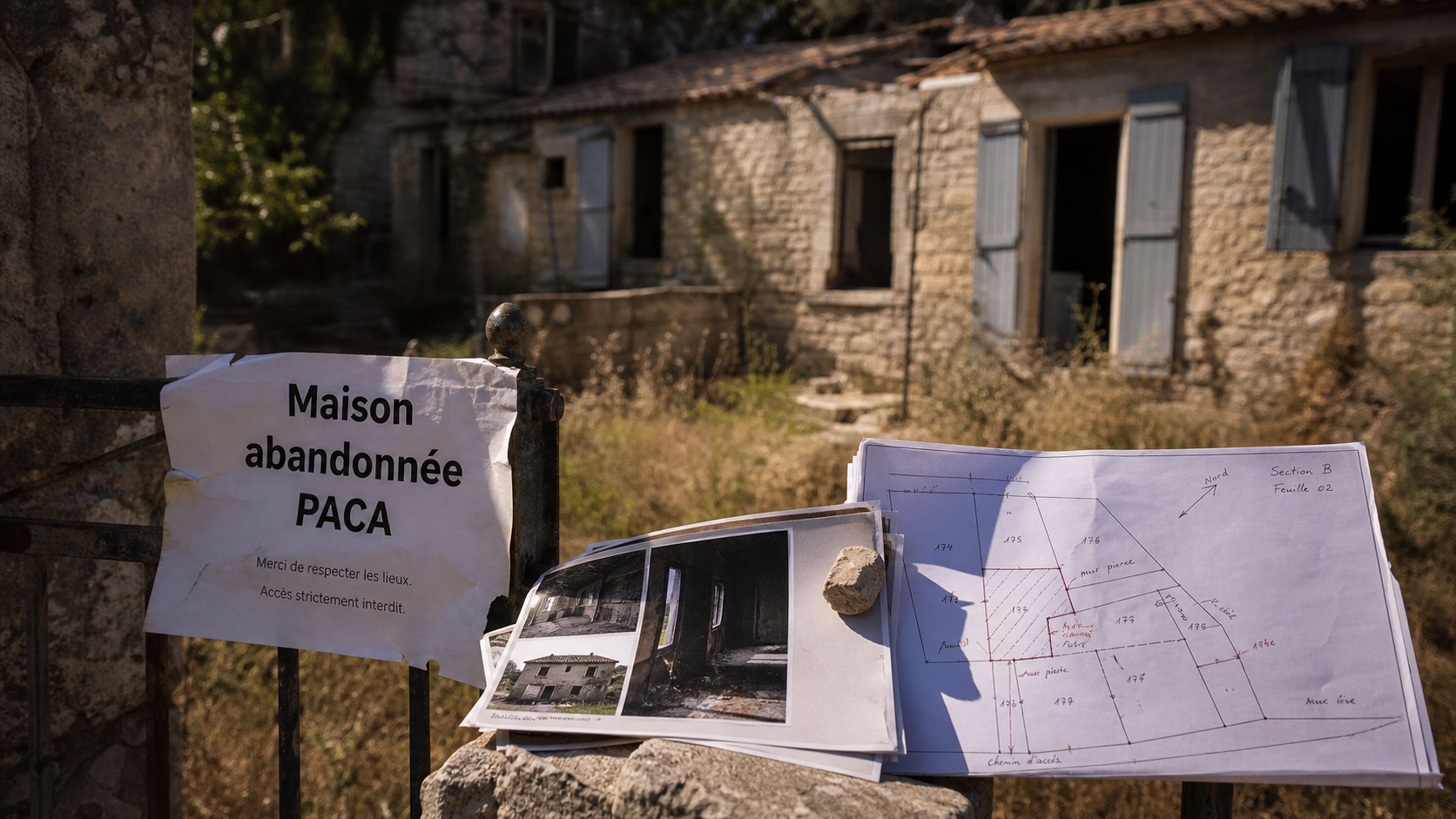Maison abandonnée à vendre paca : maison à rénover en cour provençale