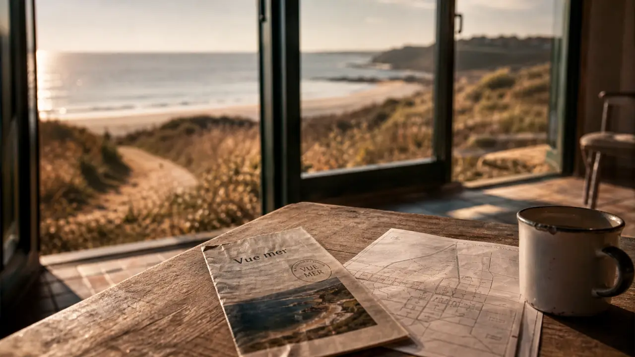 Maison en bord de mer en Bretagne : vue mer depuis la maison
