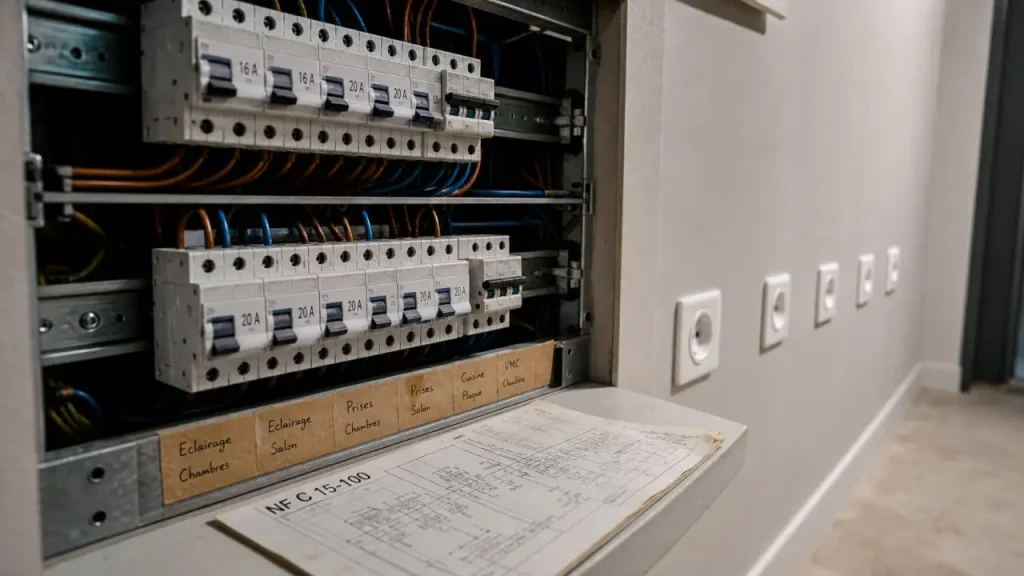 Nombre de prise par disjoncteur 16 A et 20 A : circuit prises