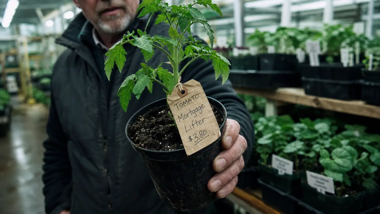 Plant tomate en pot en jardinerie