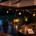 Guirlande lumineuse extérieur IP44 sous pergola, pluie, lumière blanc chaud