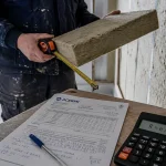 Isolation thermique matériaux : artisan tient laine minérale, chantier de rénovation