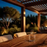 Pergolas en bois pour terrasse : pergola Douglas avec lames ajourées
