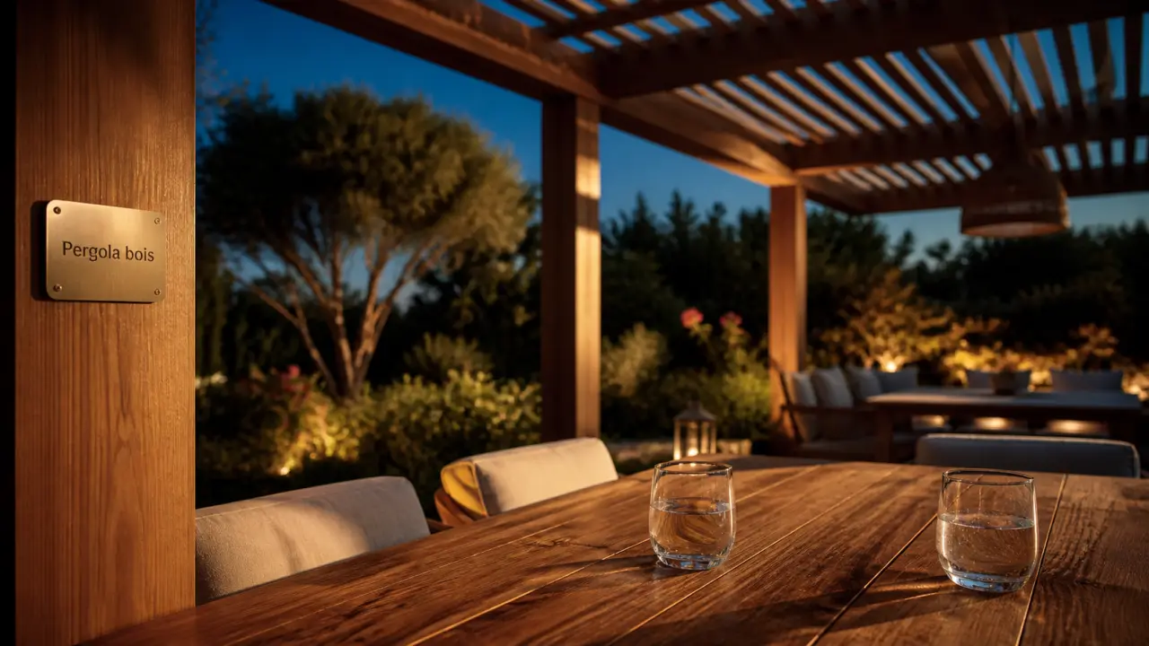 Pergolas en bois pour terrasse : pergola Douglas avec lames ajourées
