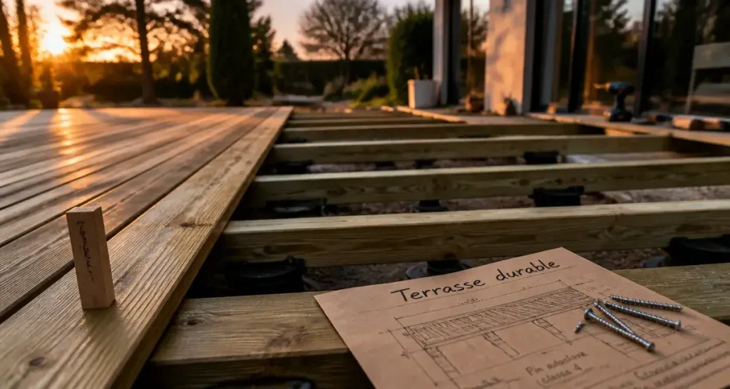 Terrasse bois : 1,5 % de pente et 45 mm d’air pour durer