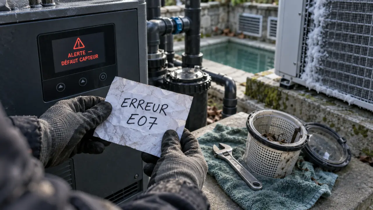 Code erreur pompe à chaleur piscine, alerte sur unité